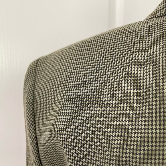Vintage 80s Double Breasted Blazer 3 Piece Set Womens 6 Petite Houndstooth Retro - Picture 5 of 13